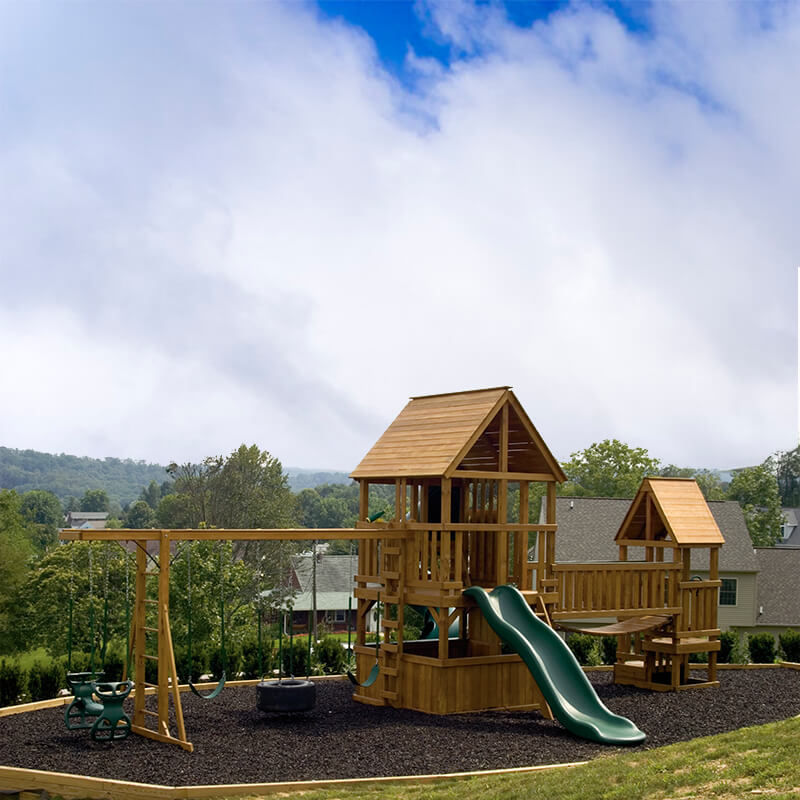 Outdoor playset best sale with bridge