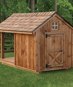 Black Bear Dog House With Porch Rear View